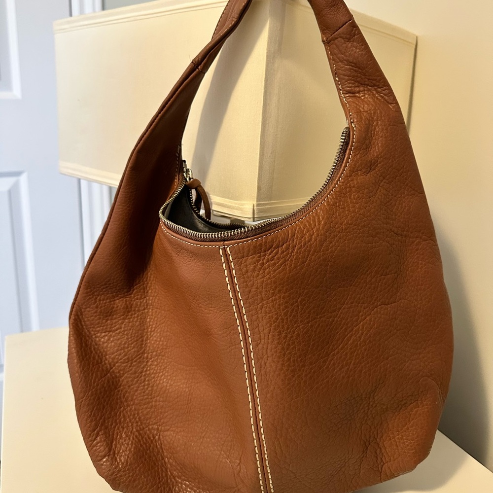 Roots Brown Leather Shoulder Bag